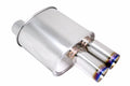 Megan Universal muffler 3 Pipe 3 Dual Burnt Roll Tips (offset piping) 14LBS