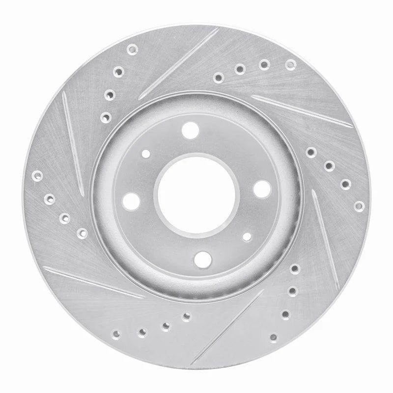 R1 14-20 Peugeot 208 (Mexico) Rear Right Drilled & Slotted Silver Brake Rotor