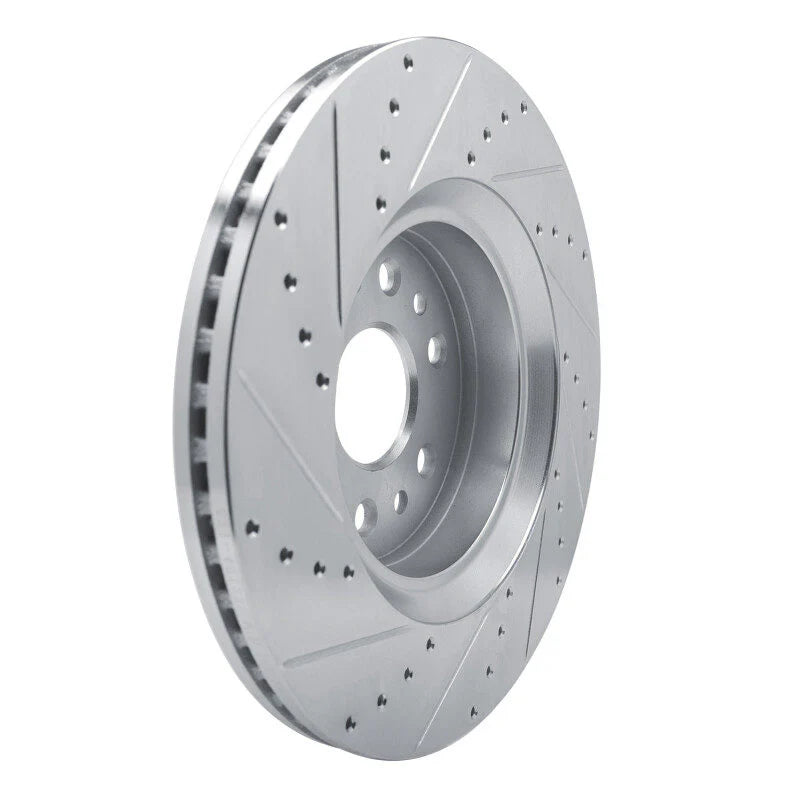 R1 21-25 Jeep Grand Wagoneer Front Right Drilled & Slotted Silver Brake Rotor
