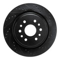 R1 21-25 Jeep Grand Wagoneer L Rear Right Drilled & Slotted Black Brake Rotor