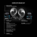 R1 Concepts E- Line Series Brake Rotor with Ceramic Brake Pads Hdw Fits Audi A6