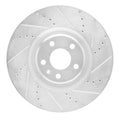 R1 12-18 Audi A7 Quattro Front Left Drilled & Slotted Black Brake Rotor