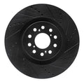 R1 17-25 Acura Integra Front Left Drilled & Slotted Black Brake Rotor