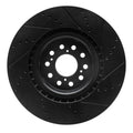 R1 17-25 Acura Integra Front Left Drilled & Slotted Black Brake Rotor