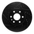 R1 21-22 Chevrolet Colorado Front Left Drilled & Slotted Black Brake Rotor