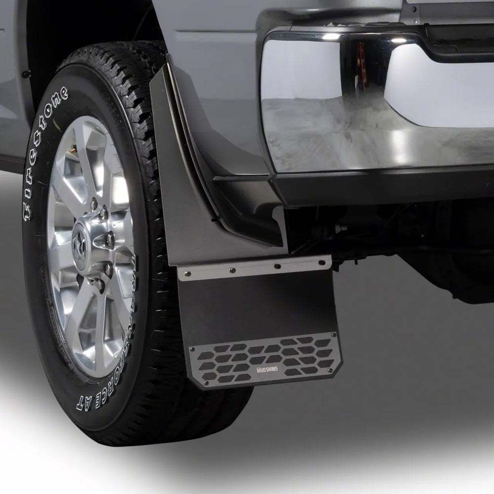 1120 RAM 1500 REAR 2 PC MUD SKINS SOLID BRUSHED STAINLESS STEEL