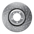 R1 Concepts Brake Rotor Drilled and Slotted Silver Fits Porsche Cayenne