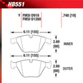 Hawk 07-09 BMW 335d/335i/335xi / 08-09 328i/M3 HT-10 Race Front Brake Pads