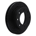 R1 99-20 Cadillac DeVille Front Left Drilled & Slotted Black Brake Rotor