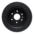 R1 13-19 Cadillac XTS Rear Right Drilled & Slotted Black Brake Rotor