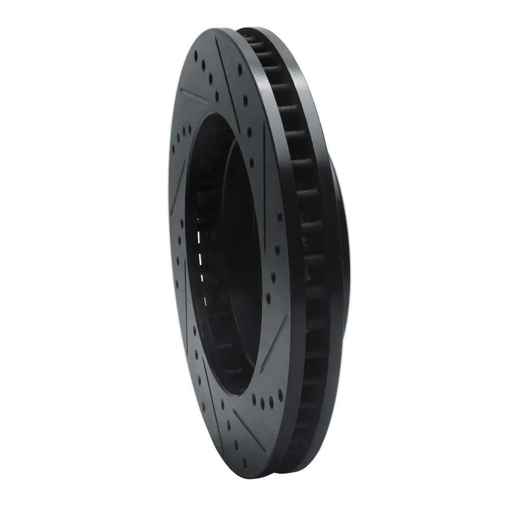 R1 13-19 Cadillac XTS Rear Left Drilled & Slotted Black Brake Rotor
