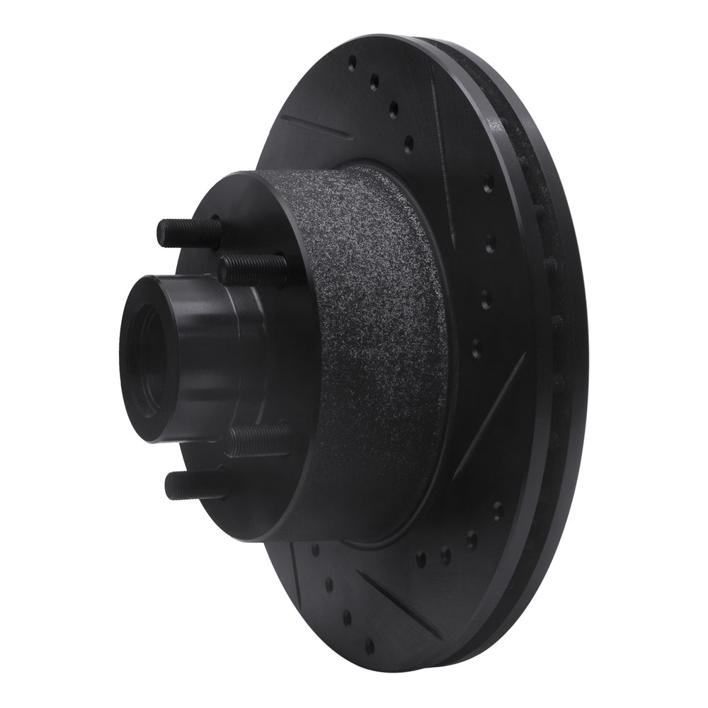 R1 73-89 Chrysler CORDOBA Front Right Drilled & Slotted Black Brake Rotor
