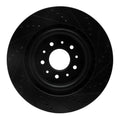 R1 00-06 Jaguar XKR Front Left Drilled & Slotted Black Brake Rotor