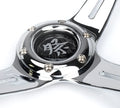 Reinforced Steering Wheel - Matsuri 350mm 2 Deep Dish Clear Acrylic Steering Wheel in Clear and Geometric NeoChrome spoke finish with slits.