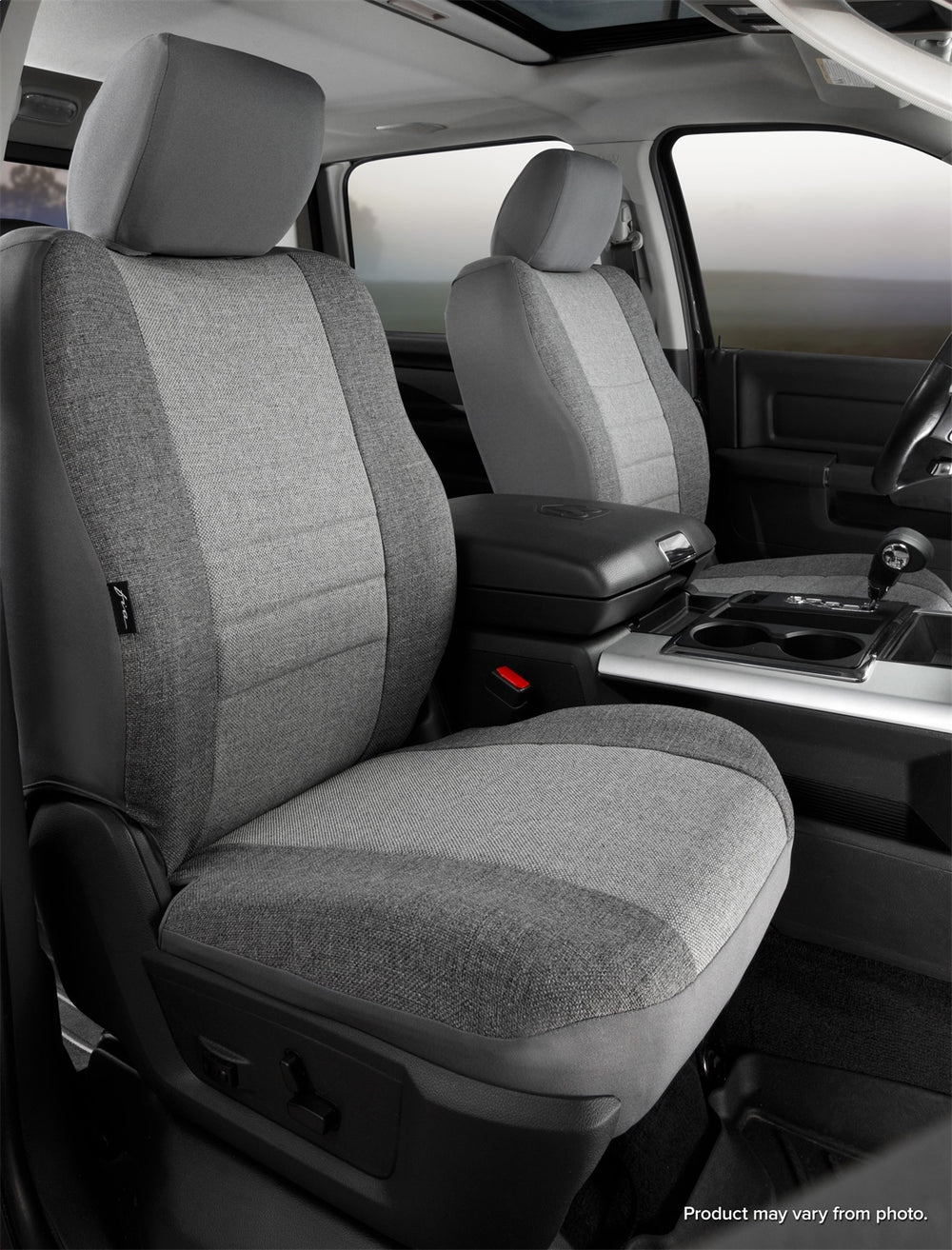 Seat Covers: 2002-2007 Ford Pick Up Fullsize F250/F350 Super Duty; OE Seat Covers; bucket seats; high back with armrest; gray