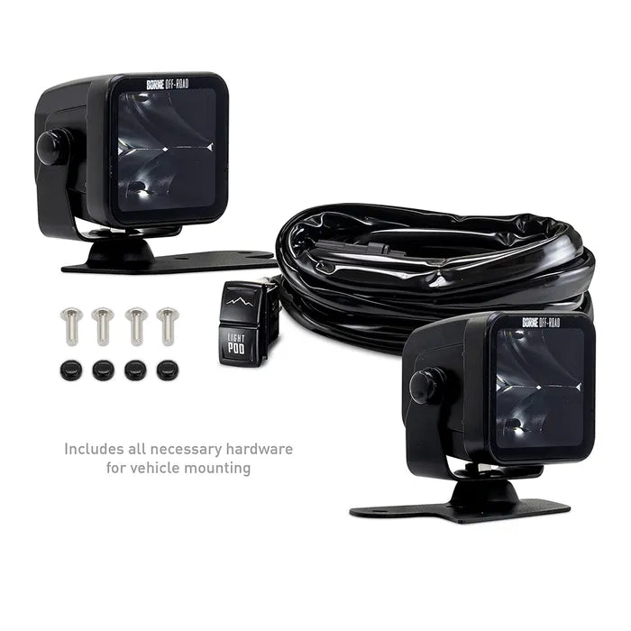 21C BRONCO BORNE OFFROAD LIGHT PODS DITCH 3X3 FLOOD (2 PC)