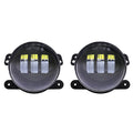 ~(3 lbs. 9X5X4)~ Jeep JK/CJ/TJ 4 Inch 30 Watt Fog Light Black Reflector Tempest Series Quake LED