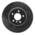 R1 13-21 BMW 330I xDrive Sedan Rear Left Drilled & Slotted Black Brake Rotor