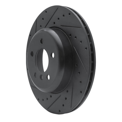 R1 13-21 BMW 330I xDrive Sedan Rear Left Drilled & Slotted Black Brake Rotor