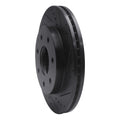 R1 04-08 Ford F-150 4WD Front Right Drilled & Slotted Black Brake Rotor