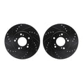 R1 91-01 Acura Integra Front Drilled & Slotted Black Brake Rotor Set