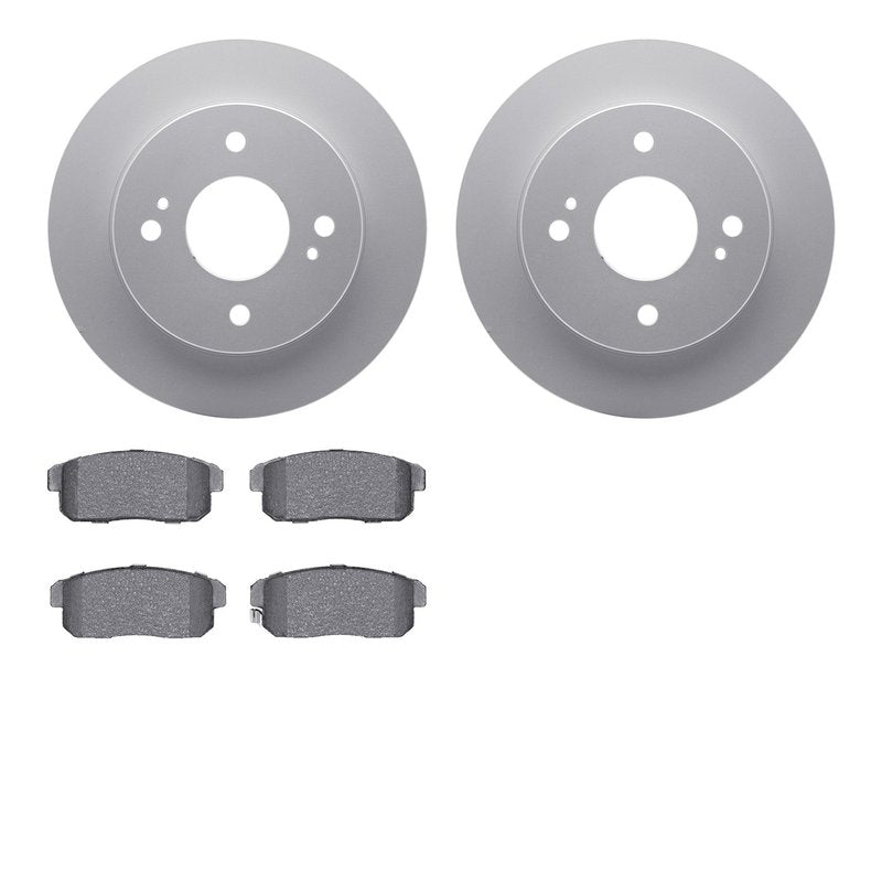 DFC 84-88 Nissan 300ZX Rear Drill/Slot Silver Rotors 4000 HybriDynamic Brake Pads w/Hardware