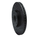 R1 07-12 Hyundai Veracruz Front Right Drilled & Slotted Black Brake Rotor