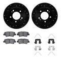 R1 12-24 Hyundai Veloster Rear Drill/Slot Black Rotors w/Optimum Pads