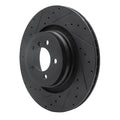 R1 07-08 BMW Alpina B7 Rear Right Slotted Black Brake Rotor