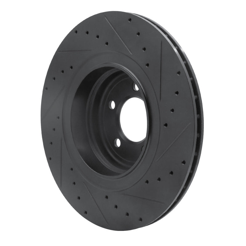 R1 07-08 BMW Alpina B7 Rear Right Slotted Black Brake Rotor