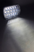 ~(6 lbs. 12X8X8)~ Jeep XJ/YJ 5x7 Inch Headlight 45 Watt High/Low Tempest Series Quake LED