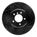 R1 04-10 BMW 650I Convertible Front Right Drilled & Slotted Black Brake Rotor