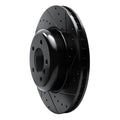 R1 04-10 BMW 650I Convertible Front Right Drilled & Slotted Black Brake Rotor