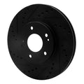 R1 96-97 Mercedes-Benz C36 AMG Front Left Drilled & Slotted Black Brake Rotor