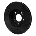 R1 96-97 Mercedes-Benz C36 AMG Front Left Drilled & Slotted Black Brake Rotor