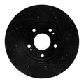 R1 96-97 Mercedes-Benz C36 AMG Front Left Drilled & Slotted Black Brake Rotor
