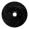 R1 87-88 Ford Thunderbird Front Left Drilled & Slotted Black Brake Rotor