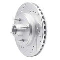 R1 87-88 Ford Thunderbird Front Left Drilled & Slotted Black Brake Rotor