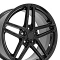 19 IN REPLICA WHEEL CV07B FITS CHEVROLET CORVETTE C6 Z06 RIM 19X10 BLACK WHEEL
