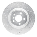 R1 09-19 BMW 550i GT Rear Left Slotted Black Brake Rotor