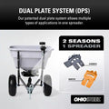 TOW BEHIND SPREADER 80 LB CAP GRAY