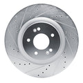 DFC 21-26 Hyundai Palisade Front Left Drilled & Slotted Silver Brake Rotor