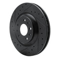 R1 04-08 Cadillac CTS Front Left Drilled & Slotted Black Brake Rotor