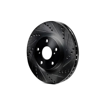 R1 -23 Porsche Cayenne Rear Right Drilled & Slotted Black Brake Rotor