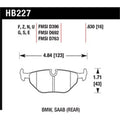Hawk 92-95 BMW 325is DTC-50 Race Rear Brake Pads