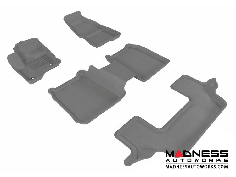 3D MAXpider 2009-2019 Ford Flex Kagu 1st & 2nd & 3rd Row Floormats - Gray