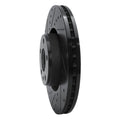 R1 05-11 Audi A6 Quattro Front Left Drilled & Slotted Black Brake Rotor