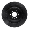 R1 04-11 Cadillac CTS Rear Right Drilled & Slotted Black Brake Rotor