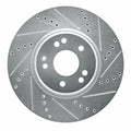 R1 94-02 Mercedes-Benz SL600 Left Front Drilled & Slotted Black Brake Rotor