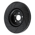 R1 03-25 Subaru Impreza Front Right Drilled & Slotted Black Brake Rotor